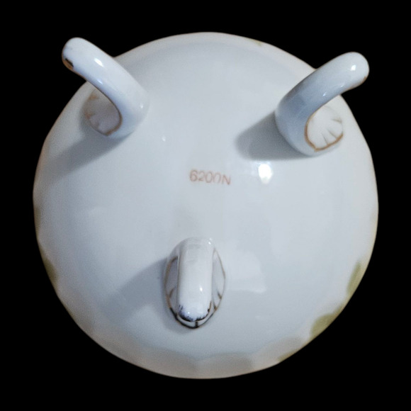 Hand-Painted Floral Footed Bowl - 3 Legs, Vintage Porcelain - Picture 7 of 7